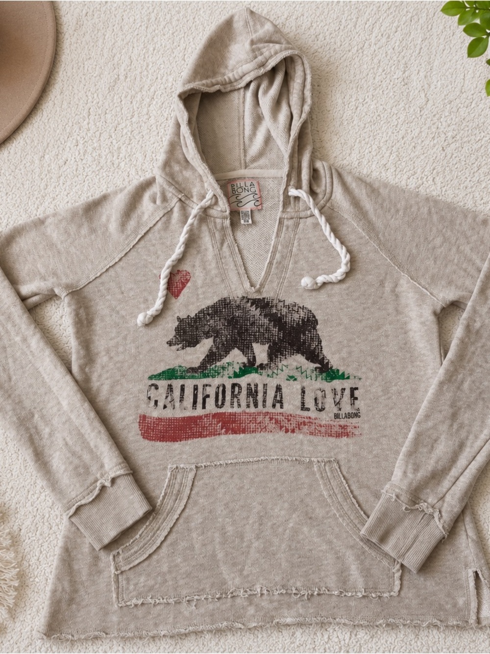 Billabong California Love Hoodie Woman’s Medium Surf Style Coastal Boho Beachy
